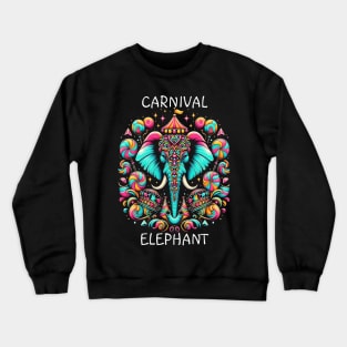 Vibrant Elephant: Face Painted Wonder Crewneck Sweatshirt